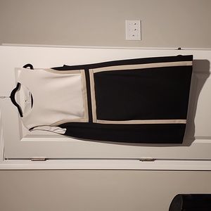 Calvin Klein color block sleeveless formal dress